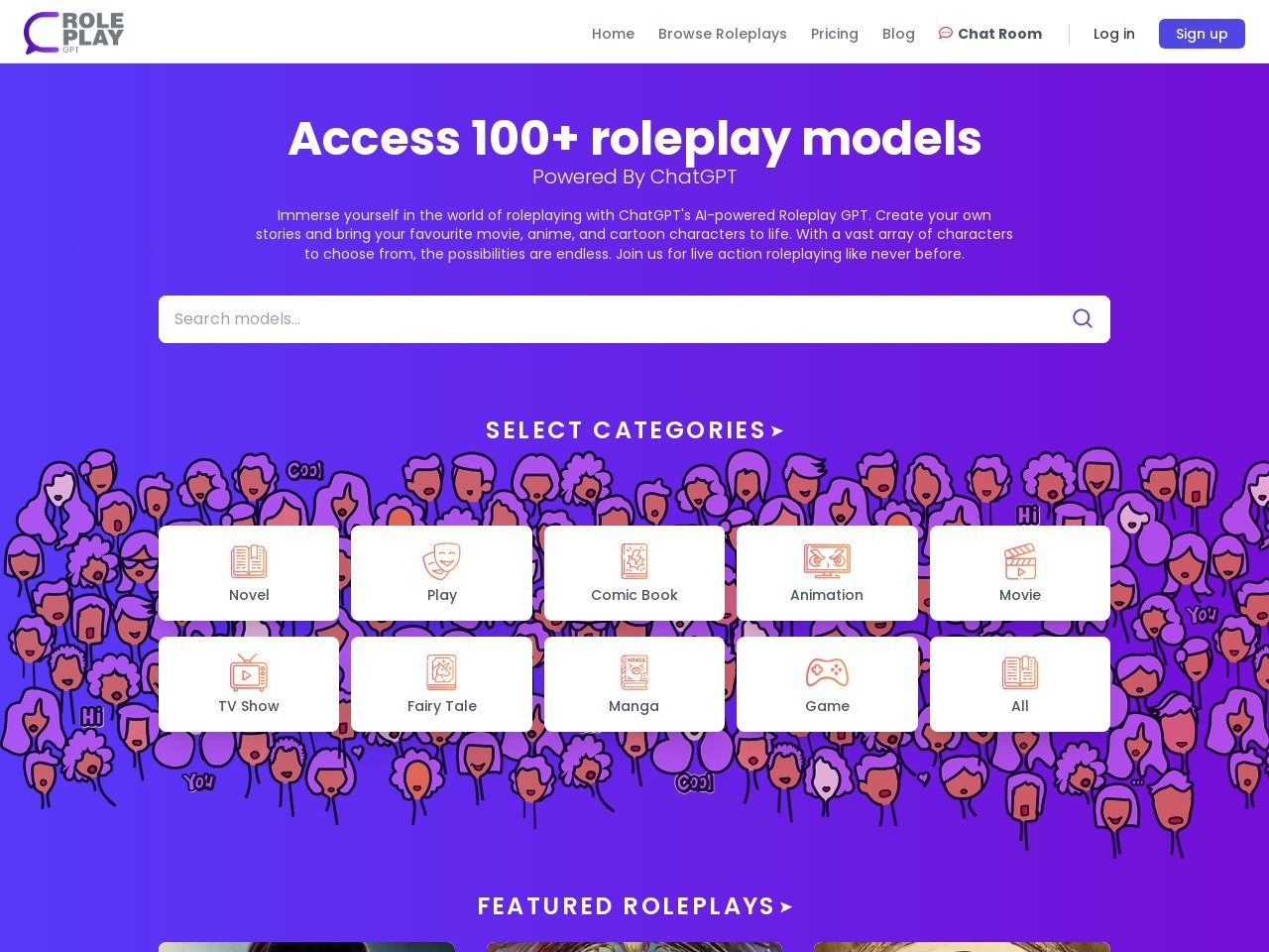 Roleplay GPT官网 – 与喜欢的角色互动的AI平台