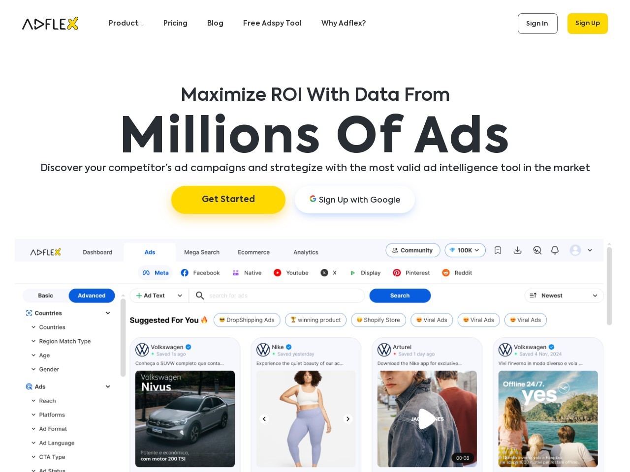 Adflex Ad Intelligence官网 – 解锁广告活动成功的终极工具