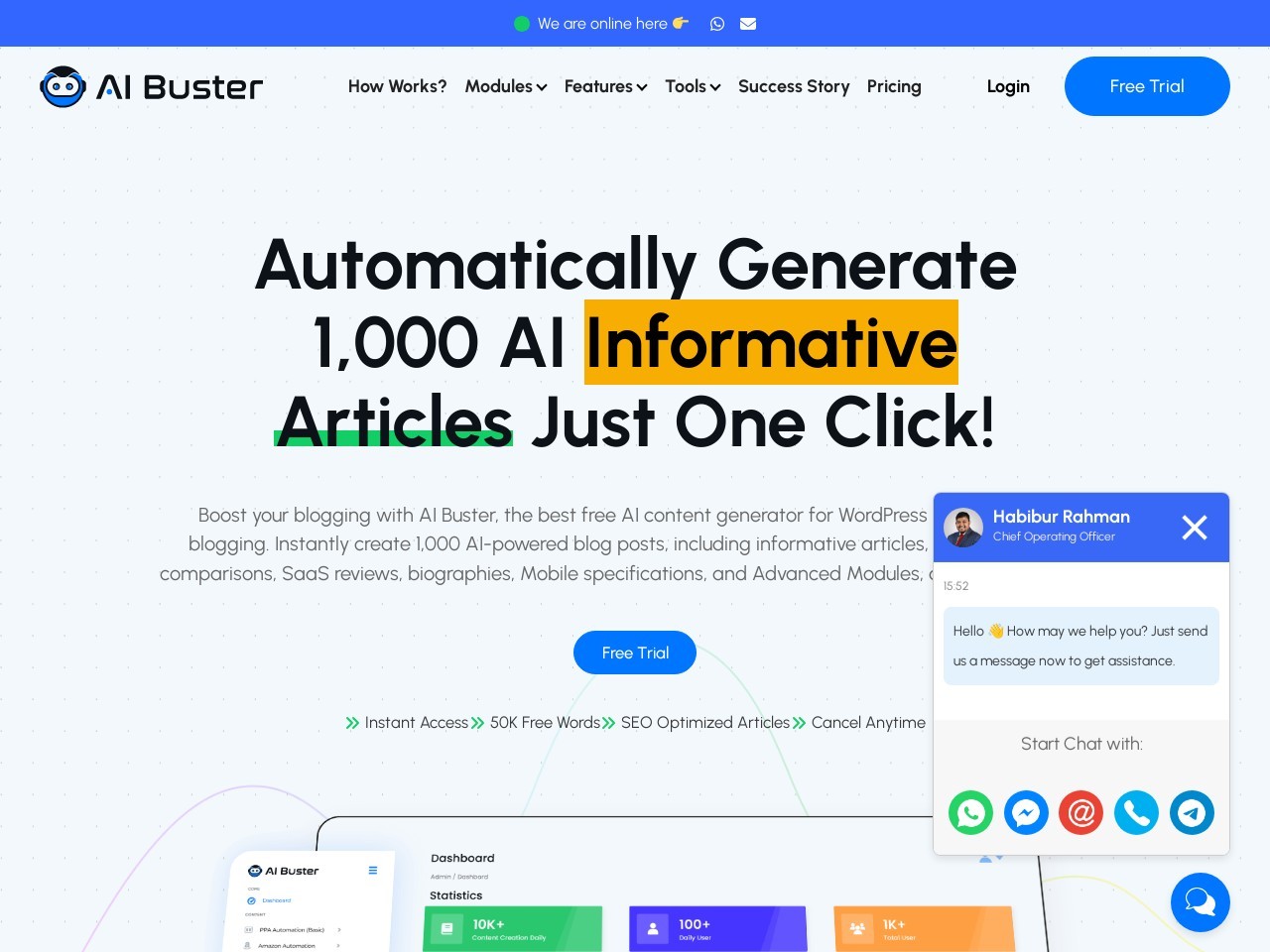 Ai Buster官网 – 免费的AI内容生成器