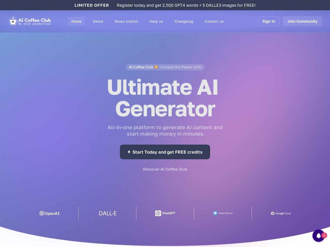 AI Coffee Club官网 – 高效生成优质AI内容的平台