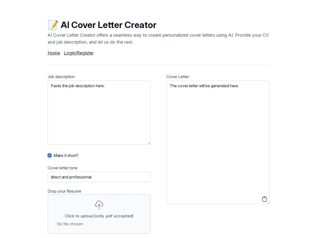 AI Cover Letter Creator官网 – 智能生成个性化求职信