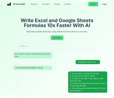 AI Excel Bot官网 – 智能生成Excel公式的工具