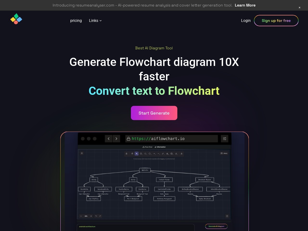 aiflowchart官网 – 从文本生成流程图