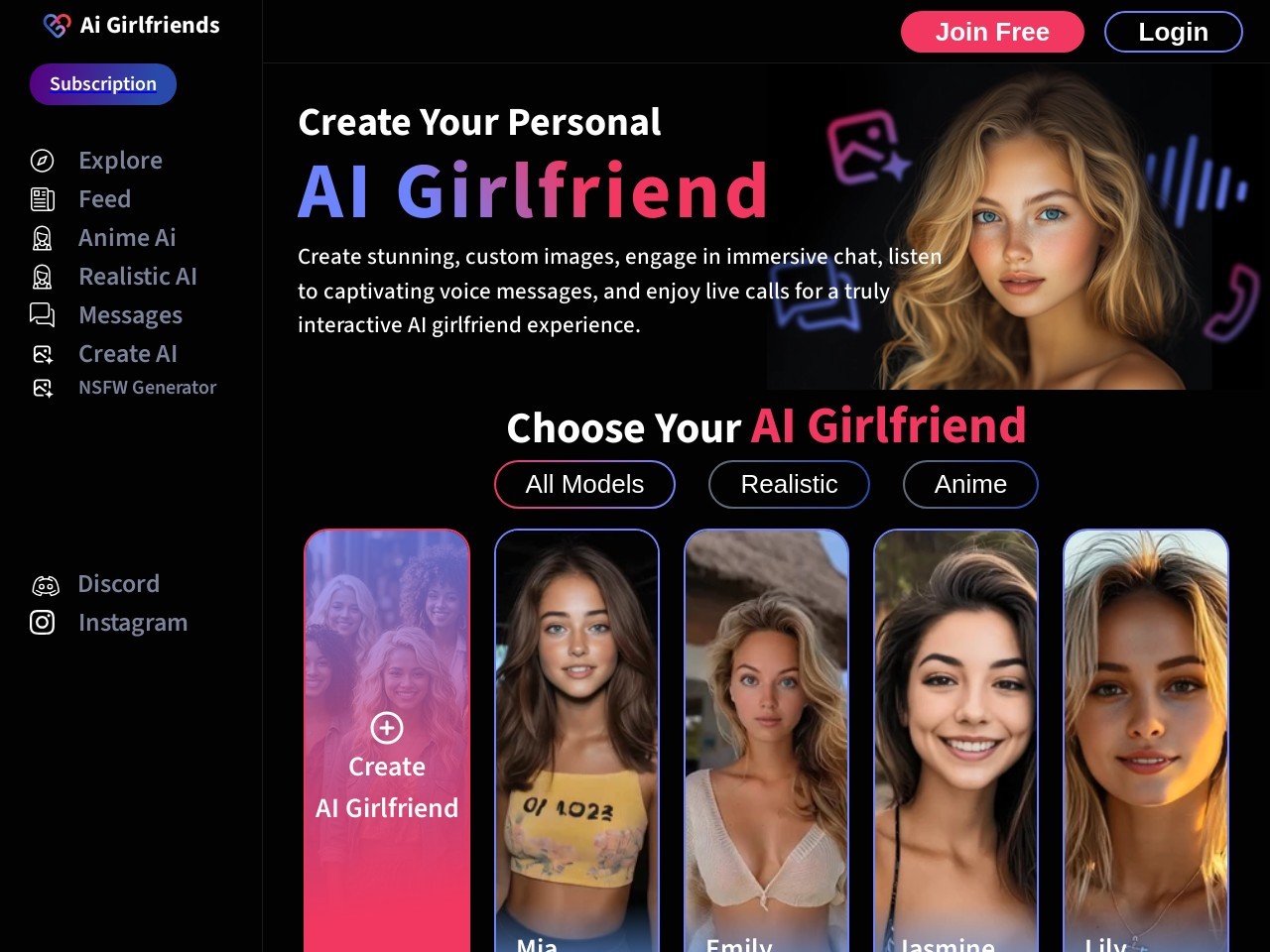 aigirlfriends.ai官网 – 虚拟伴侣，AI聊天体验