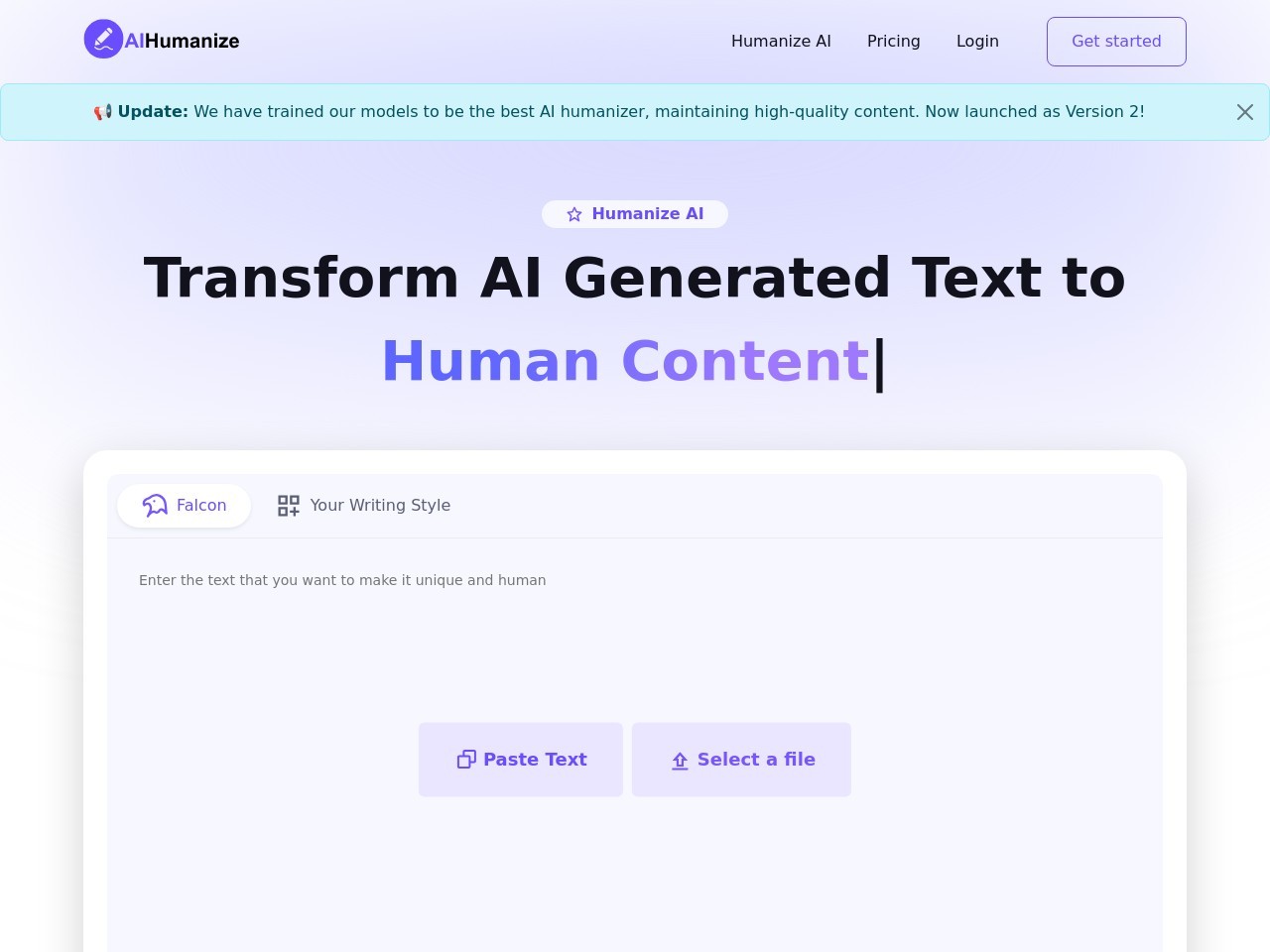 AIHumanize.com官网 – 将AI文本转化为自然人类内容