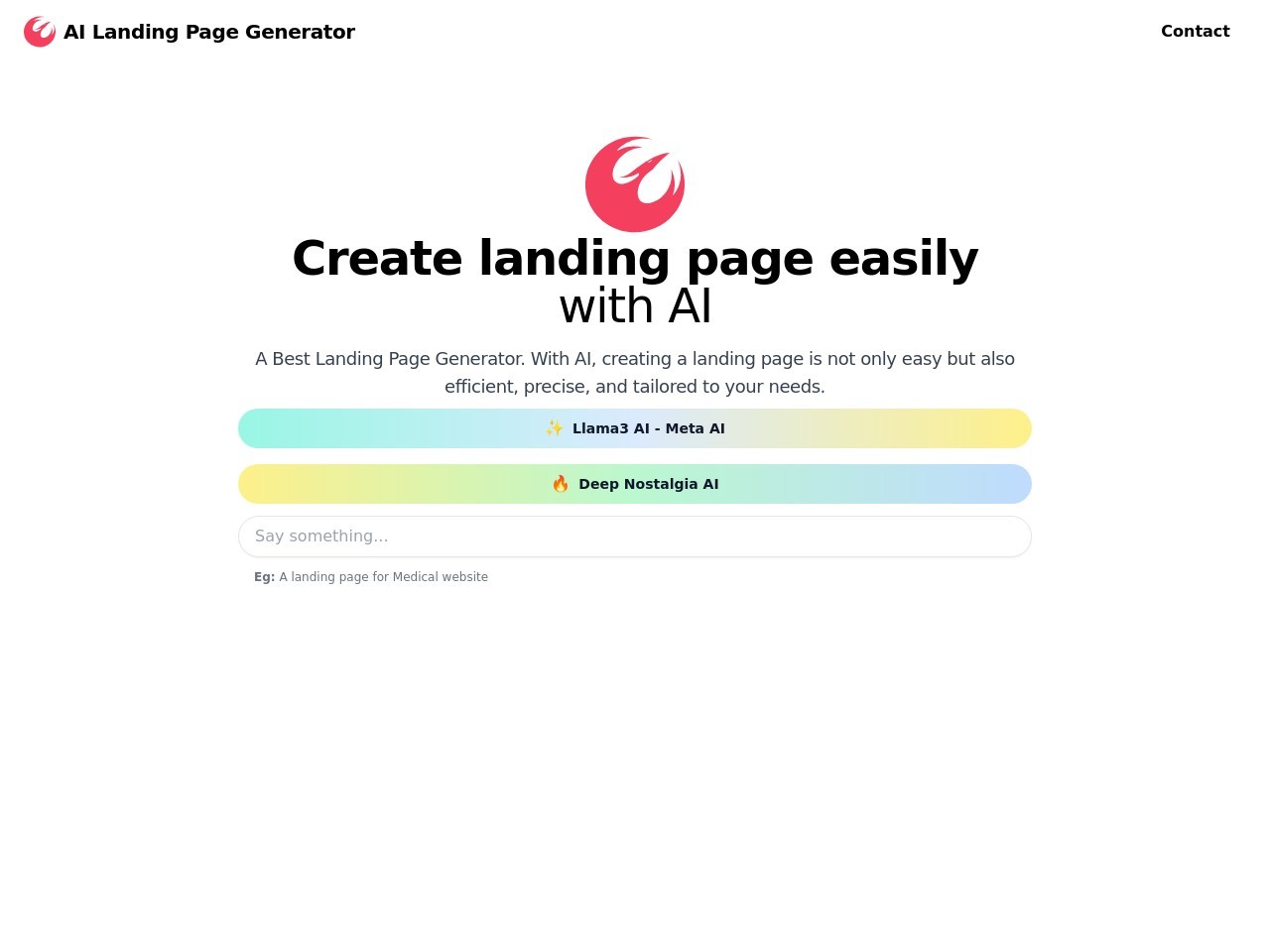 AI Landing Page Generator官网 – 智能化定制着陆页