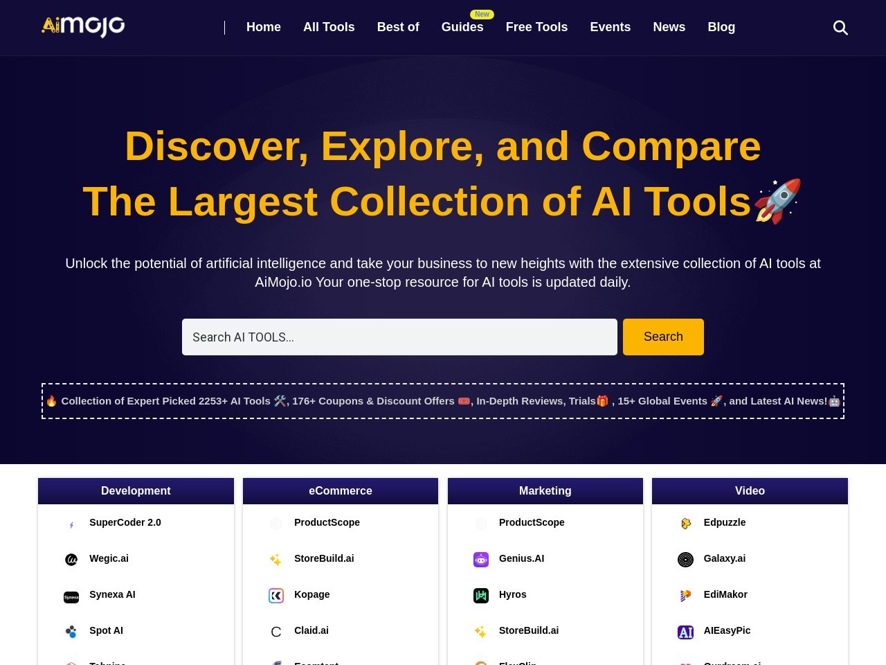 AIMojo官网 – 一个全面的AI工具集合