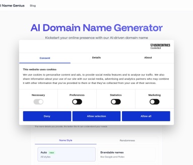 AI Name Genius官网 – 智能域名生成器