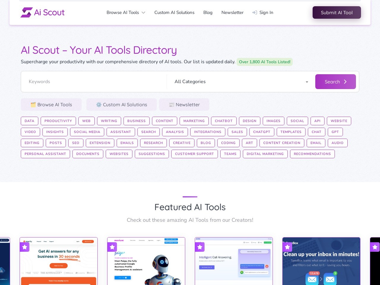 ScoutBud官网 – 全面的AI工具目录