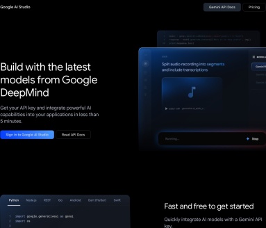 Google AI Studio官网 – 生成式AI模型原型设计工具