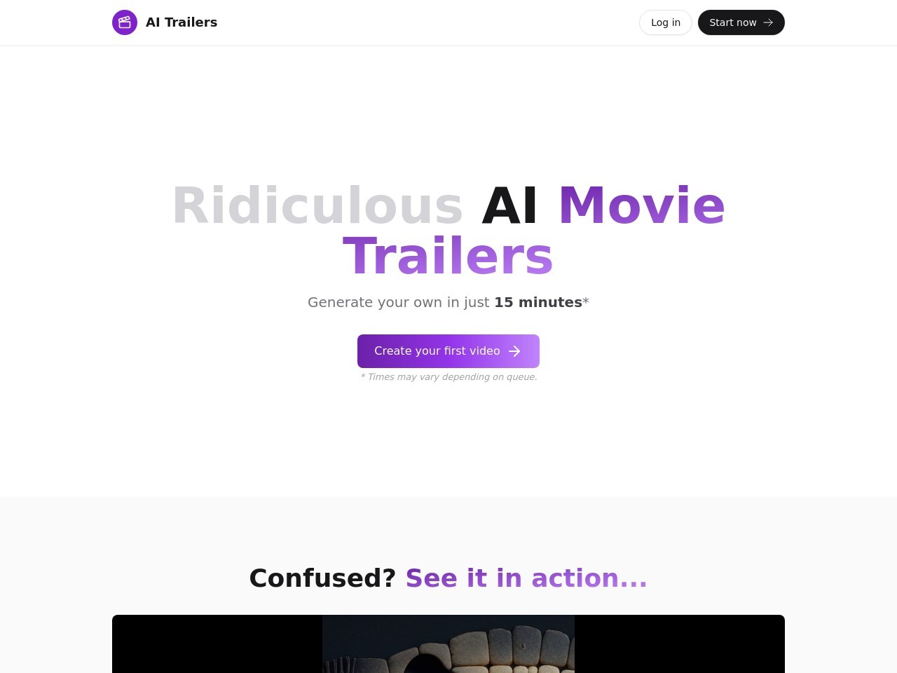 AI Trailers官网 – 快速生成搞笑电影预告片
