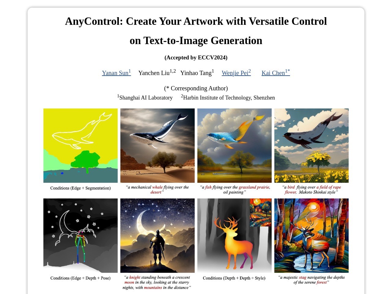 AnyControl开源项目 – 一种新的文本到图像引导方法