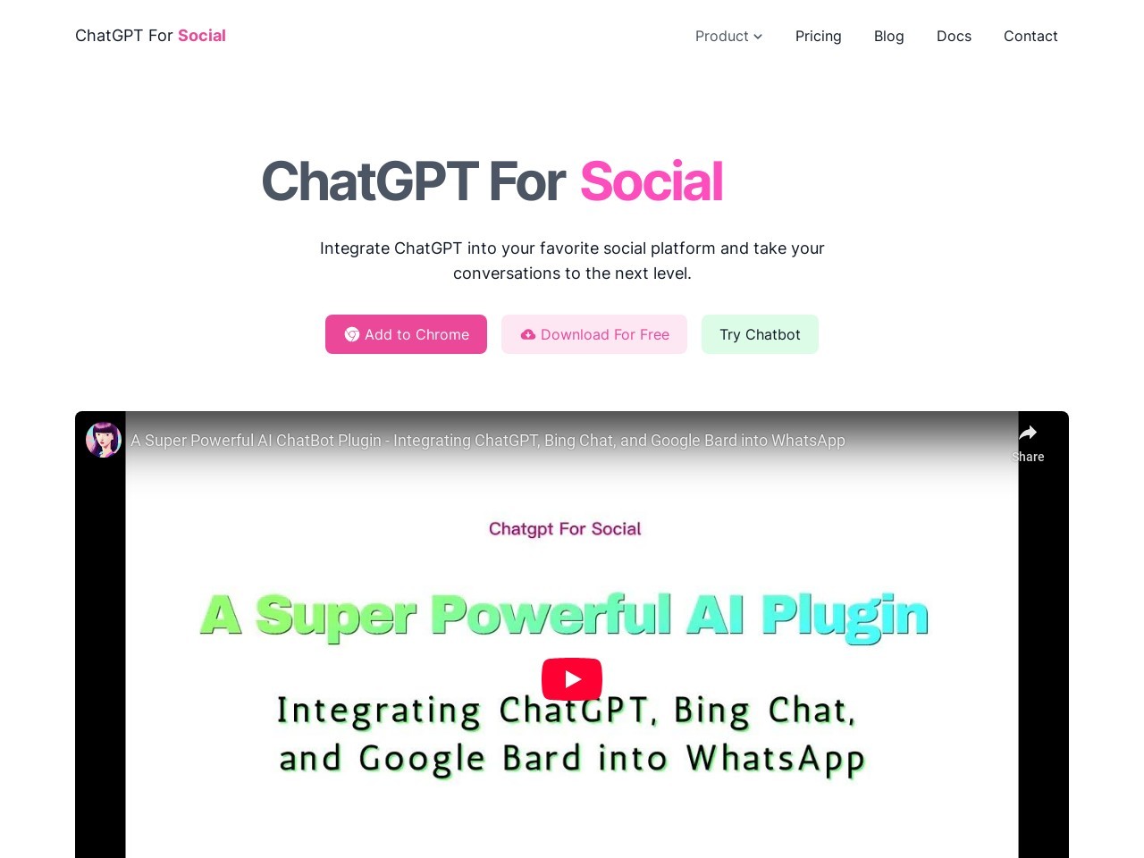 ChatGPT for WhatsApp官网 – 将AI集成到WhatsApp的便捷工具