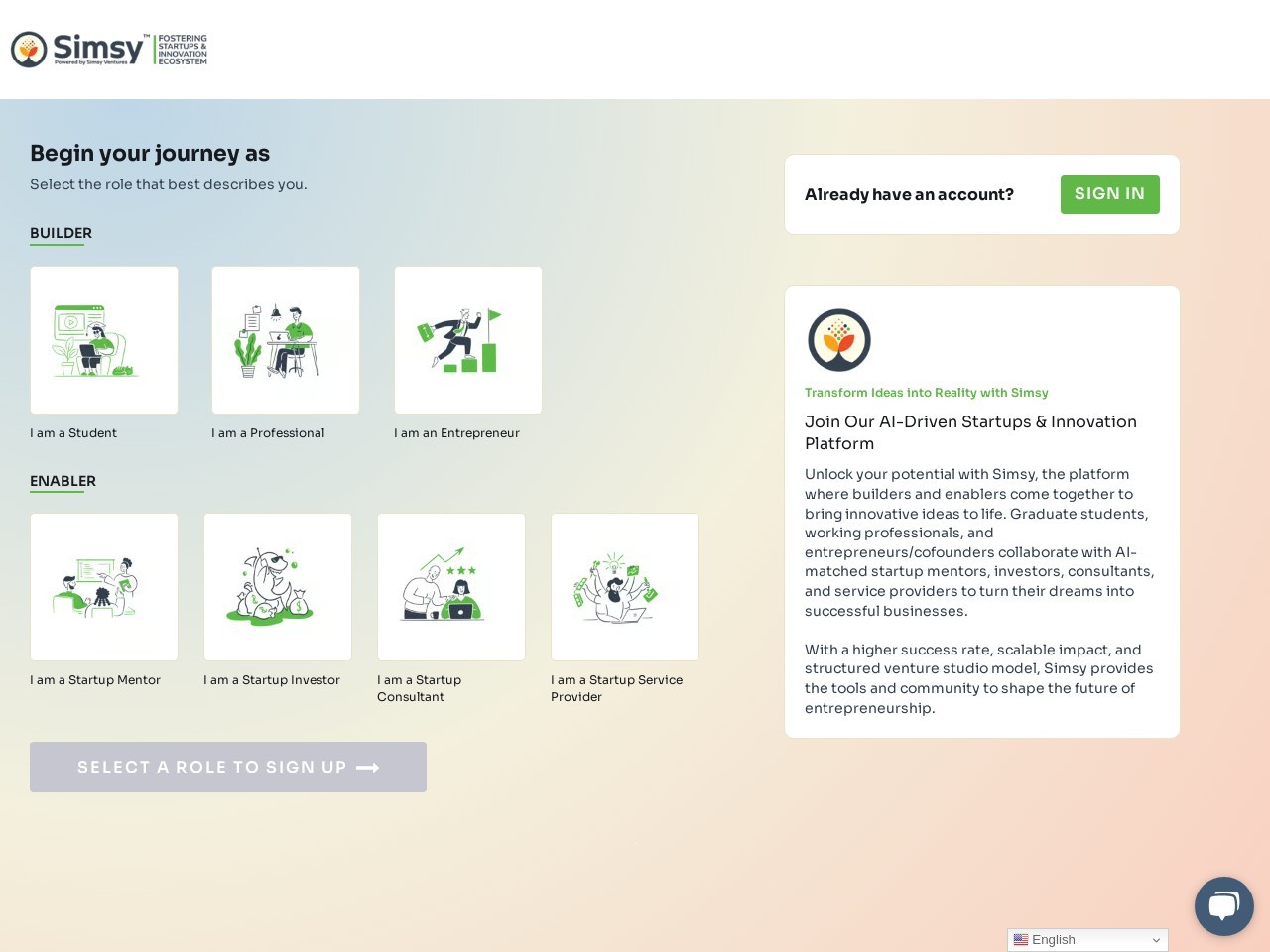 Simsy.io- Startups & Innovation Platform官网 – 支持创业的AI驱动平台