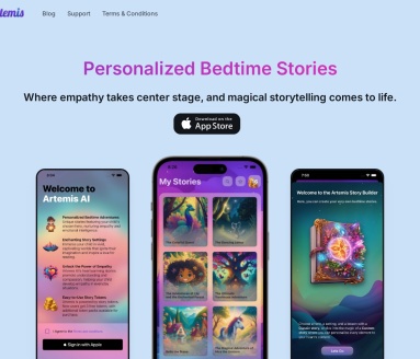 Artemis AI: Bedtime stories with heart官网 – 个性化的儿童睡前故事应用