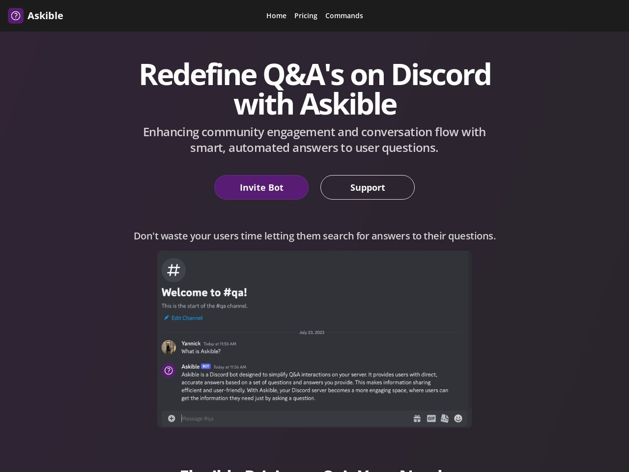 Askible官网 – 简化Discord服务器问答