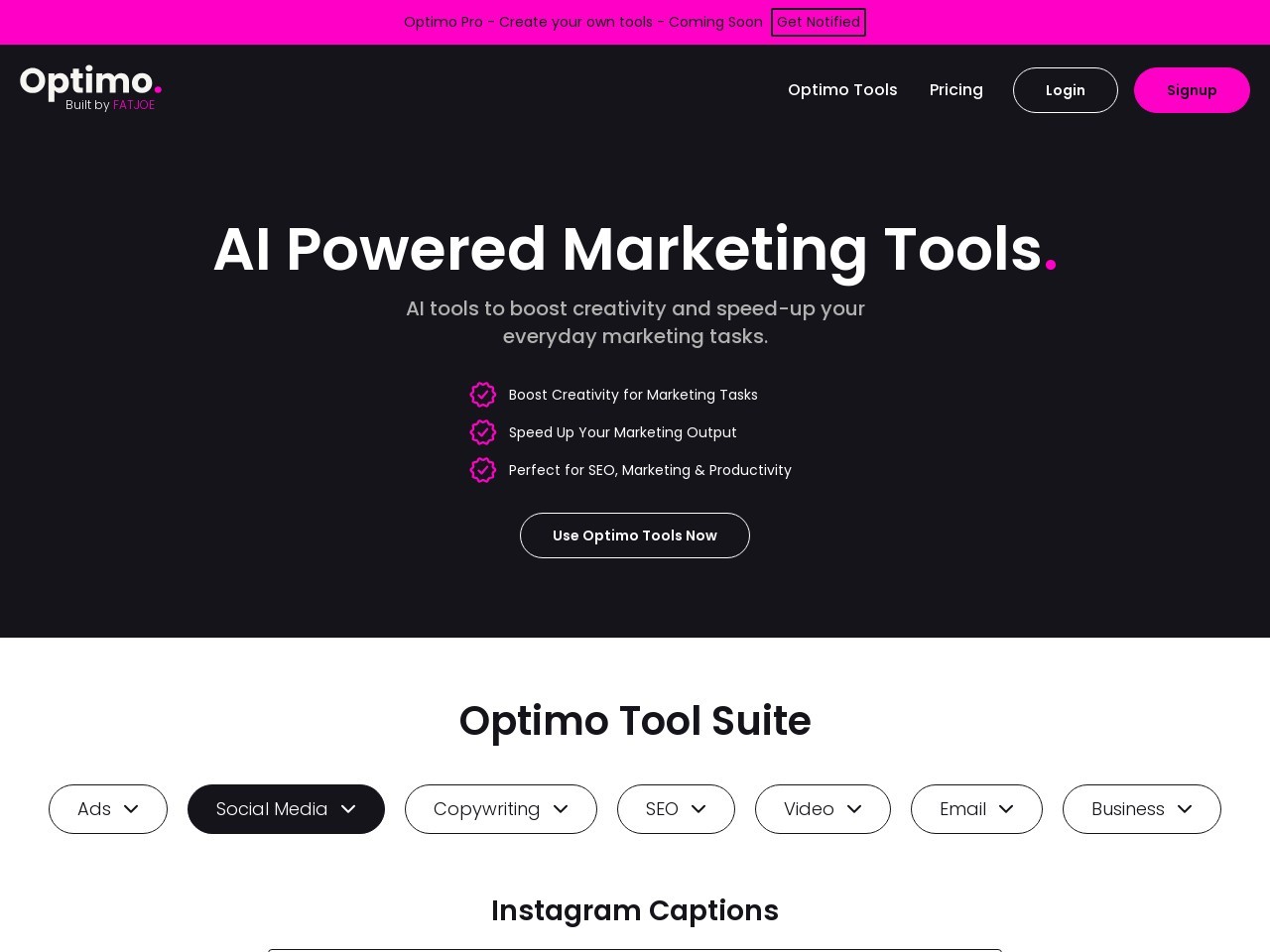 Optimo官网 – AI驱动的高效营销工具