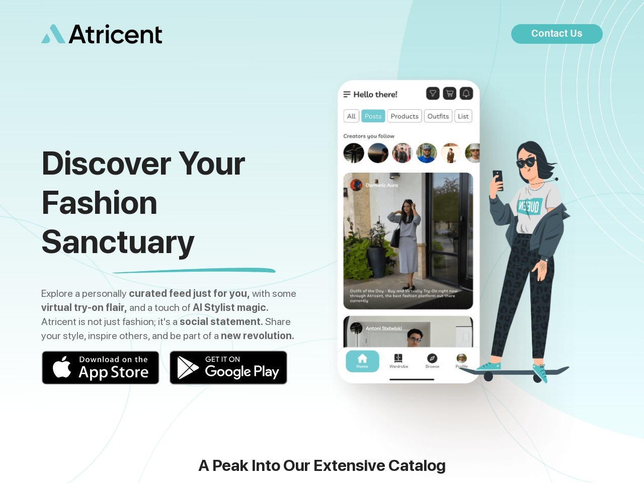 Atricent: The Personal Social AI-Stylist官网 – 个人化社交AI造型师
