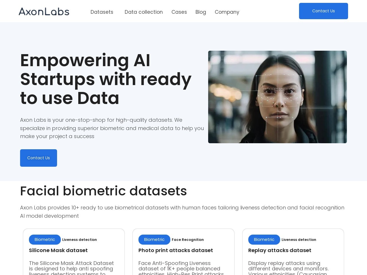 Axonlabs官网 – 高质量面部生物识别数据集