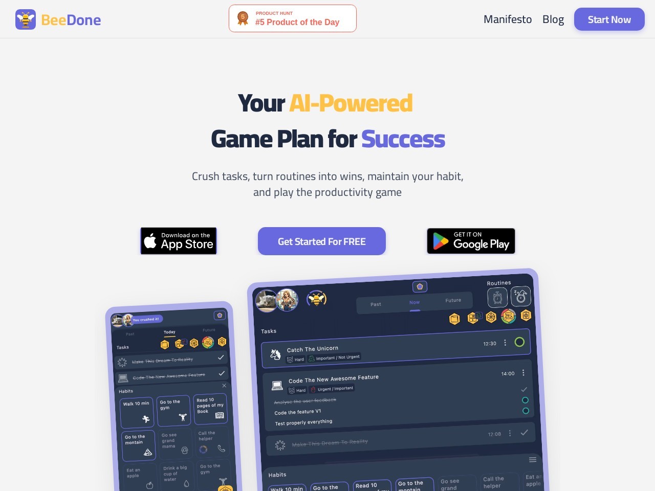 BeeDone – AI Gamified Productivity-通过游戏化提升生产力的AI应用