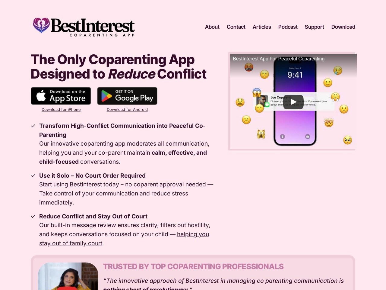 BestInterest for Coparents官网 – AI助力的共同抚养应用