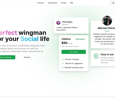 Birthday Wingman官网 – 智能追踪特殊日期的生活方式应用