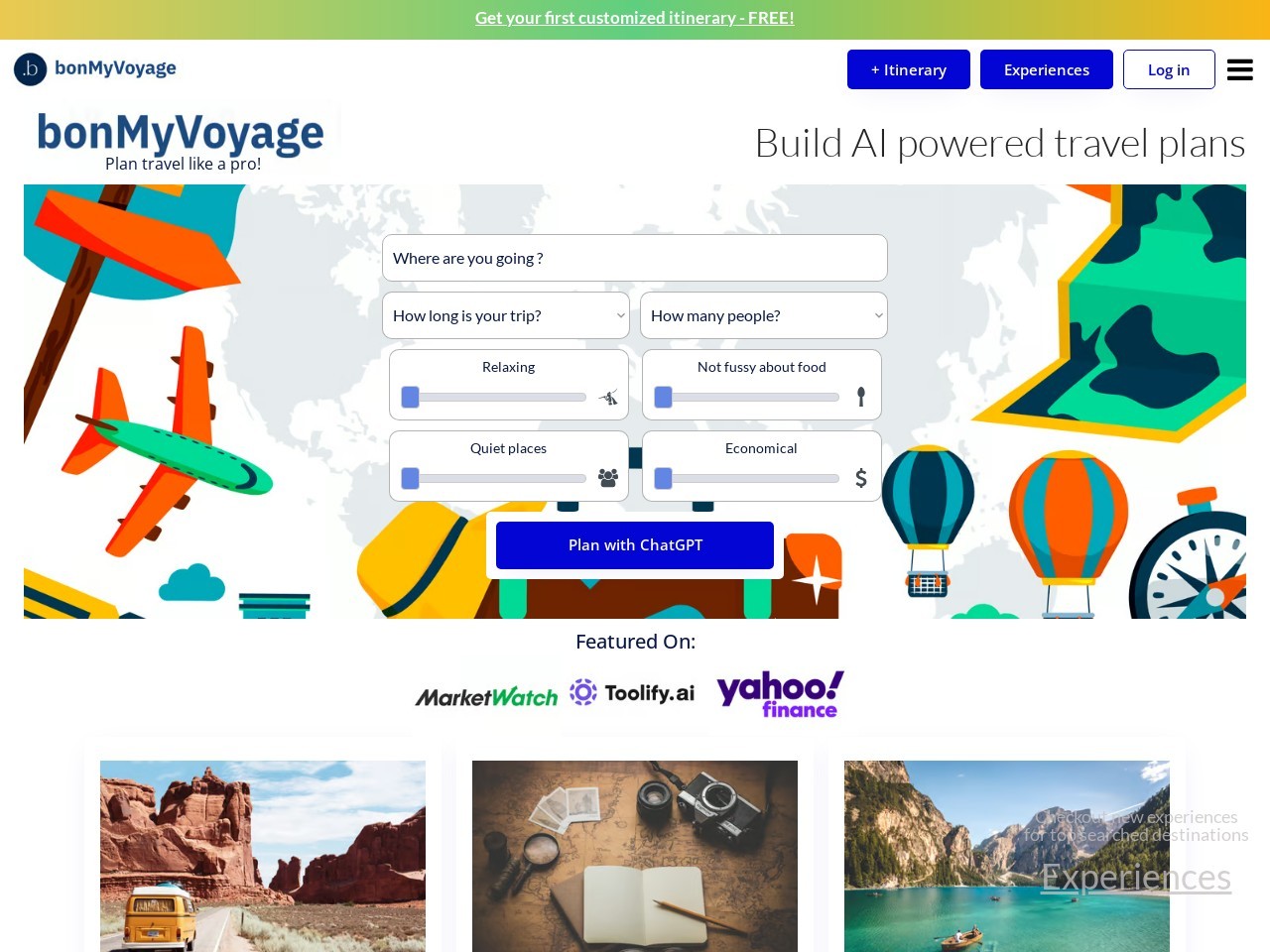 bonMyVoyage官网 – 专业的个性化旅行规划工具