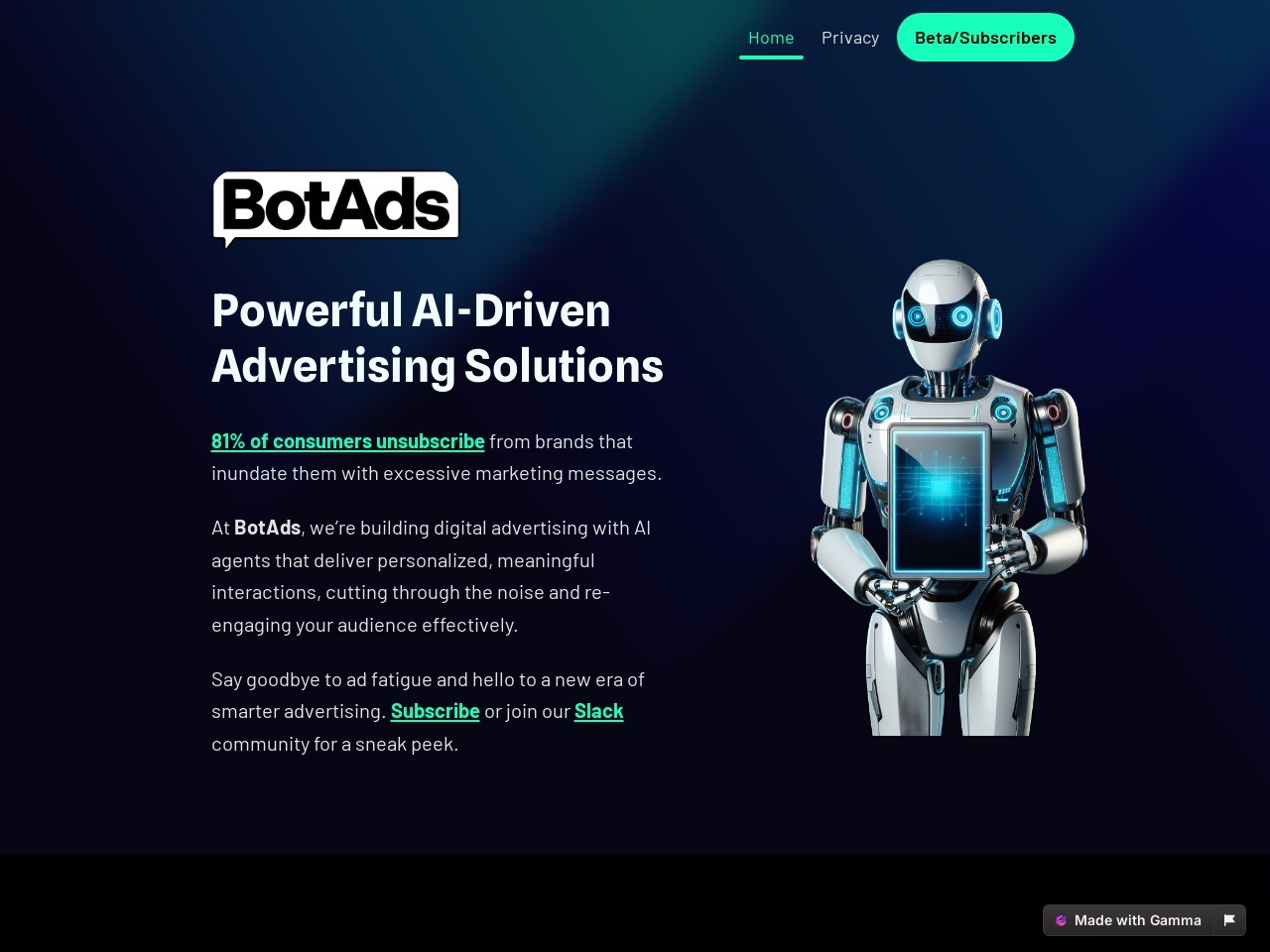 BotAds官网 – 将AI聊天机器人转变为收益强者