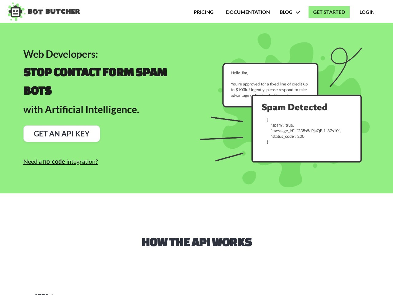Bot Butcher官网 – AI垃圾信息分类API