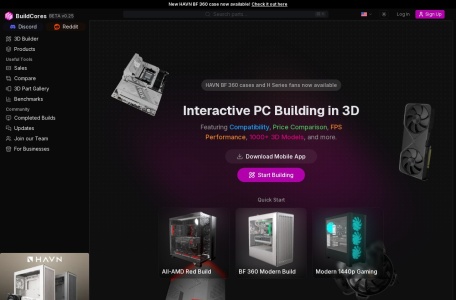 BuildCores: 3D PC Builder and Part Picker