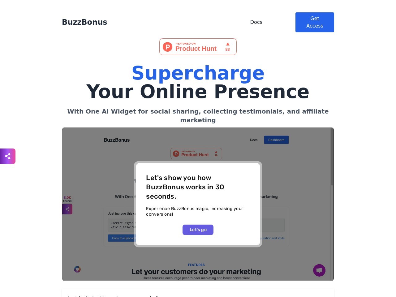 BuzzBonus官网 – 专为SaaS公司设计的AI推荐营销平台