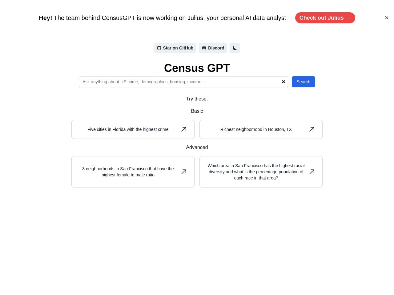 Census GPT官网 – 自然语言搜索人口普查数据库