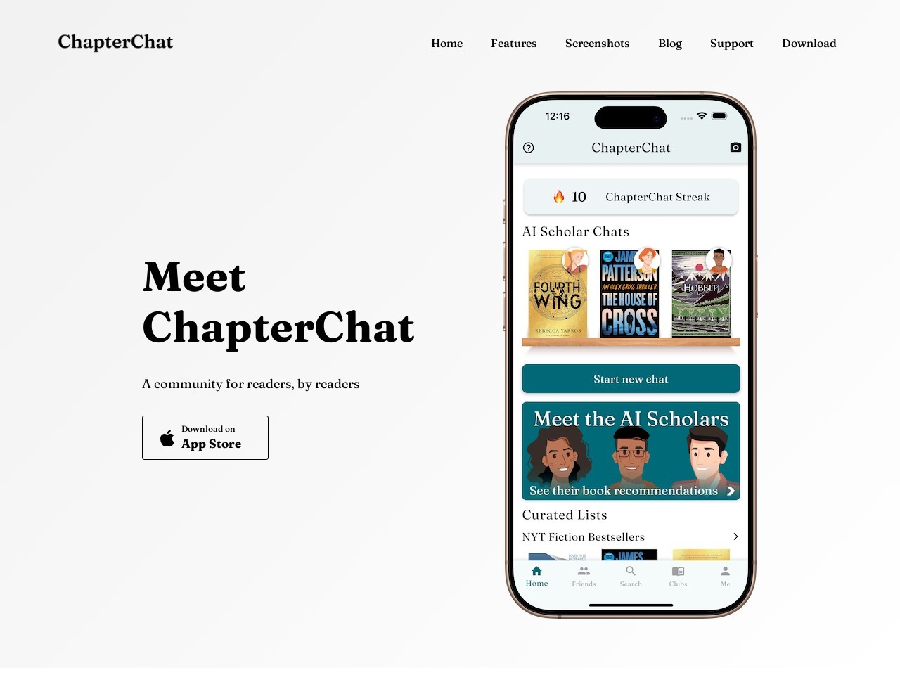 ChapterChat官网 – 基于社区的阅读增强应用