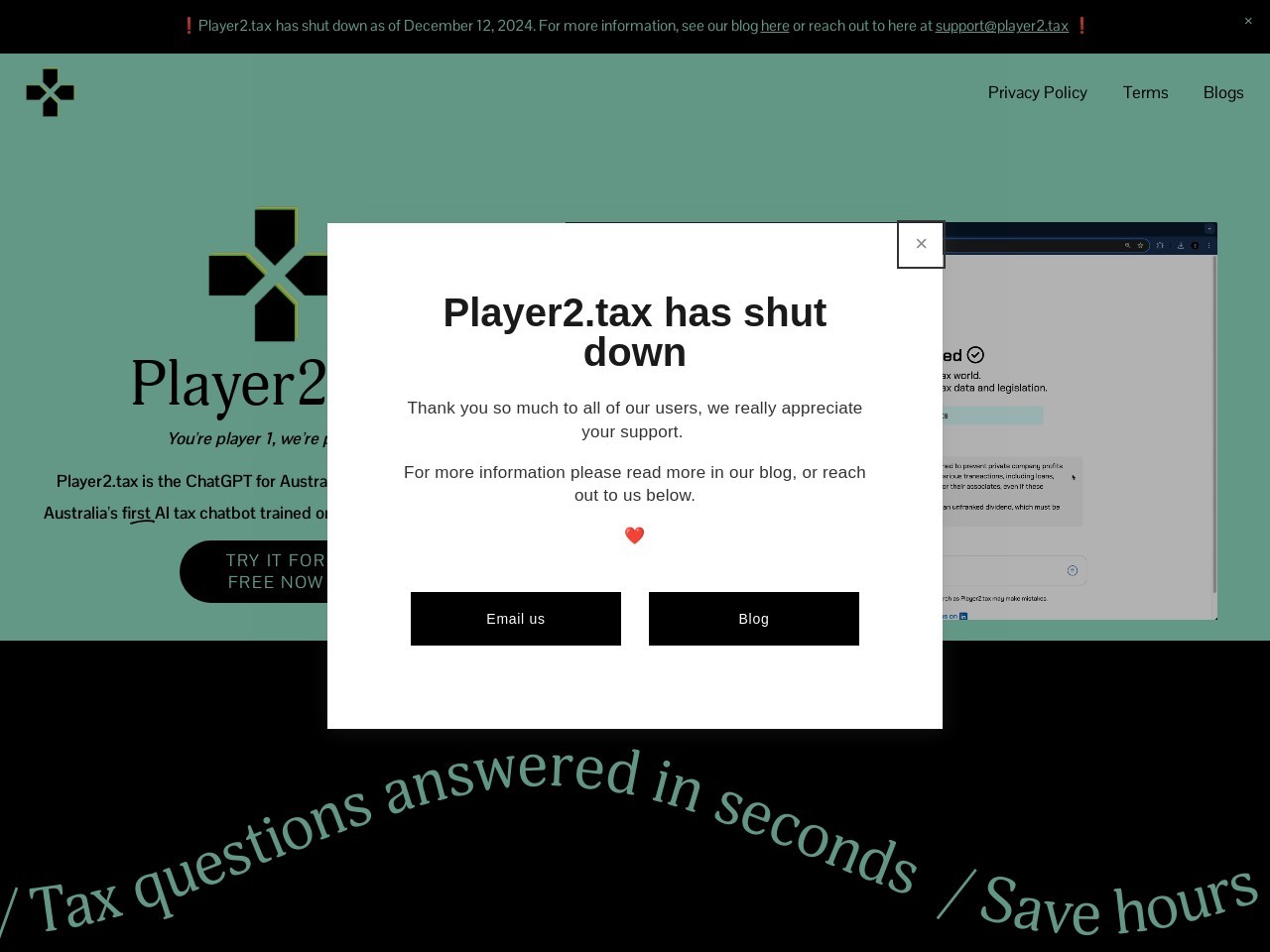 Player2.tax官网 – 澳大利亚首个AI税务聊天机器人