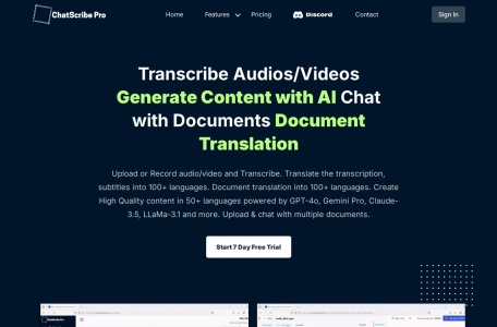 ChatScribe Pro官网 – 强大的生成式AI转录与翻译工具