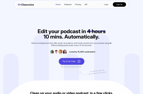 Cleanvoice AI 音频去除停顿、噪音
