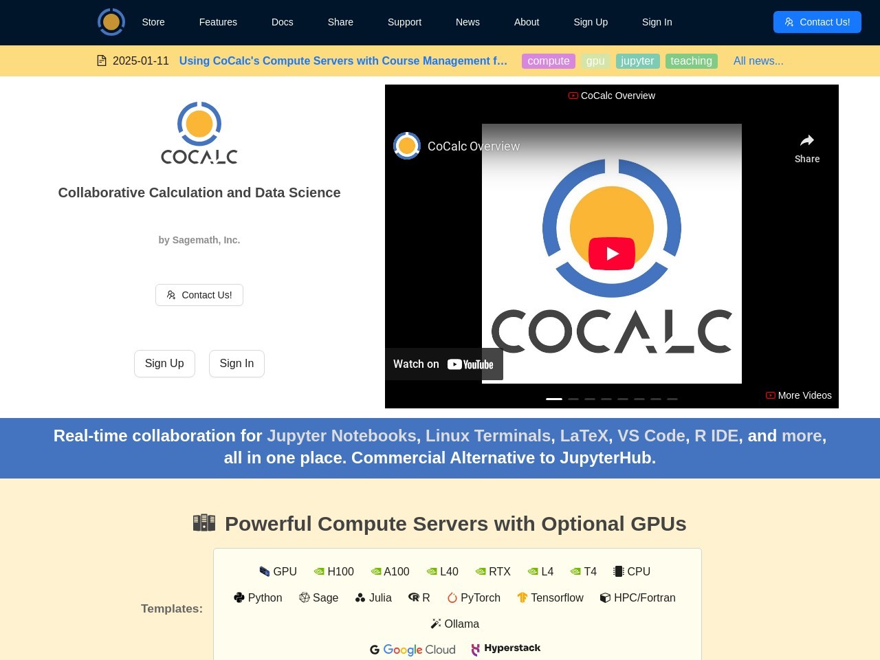 CoCalc官网 – 强大的计算工具