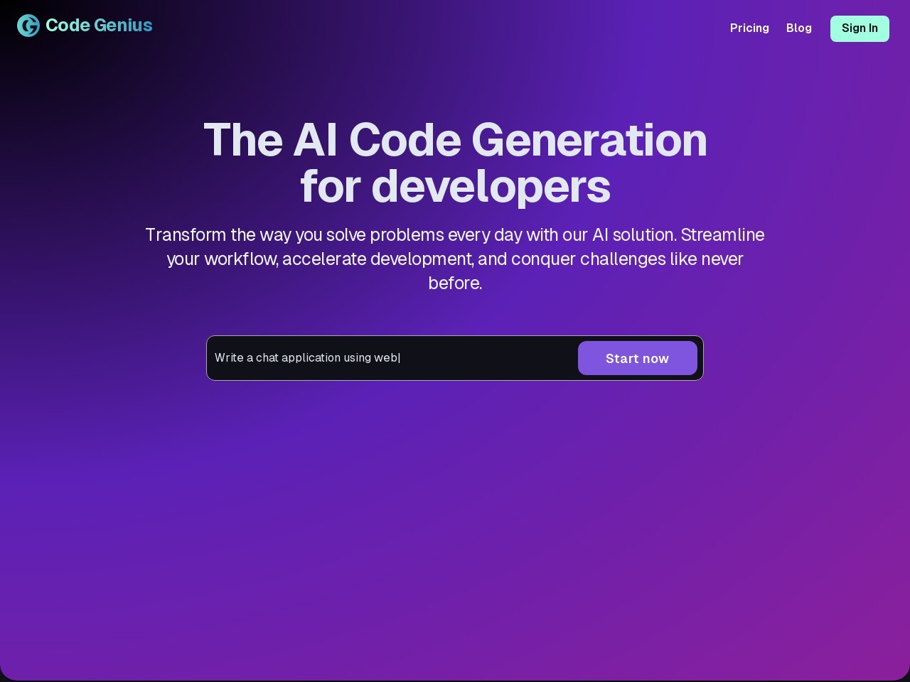 Code Genius官网 – 提升编码技能的AI工具