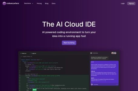 Cloud IDE · Online Code Editor · Codeanywhere