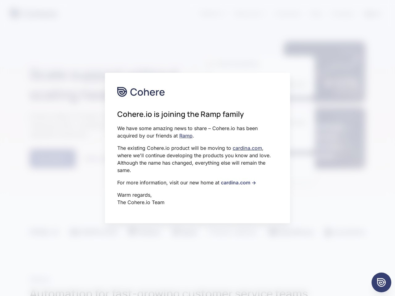 Cohere官网 – 客户支持的对话式AI平台