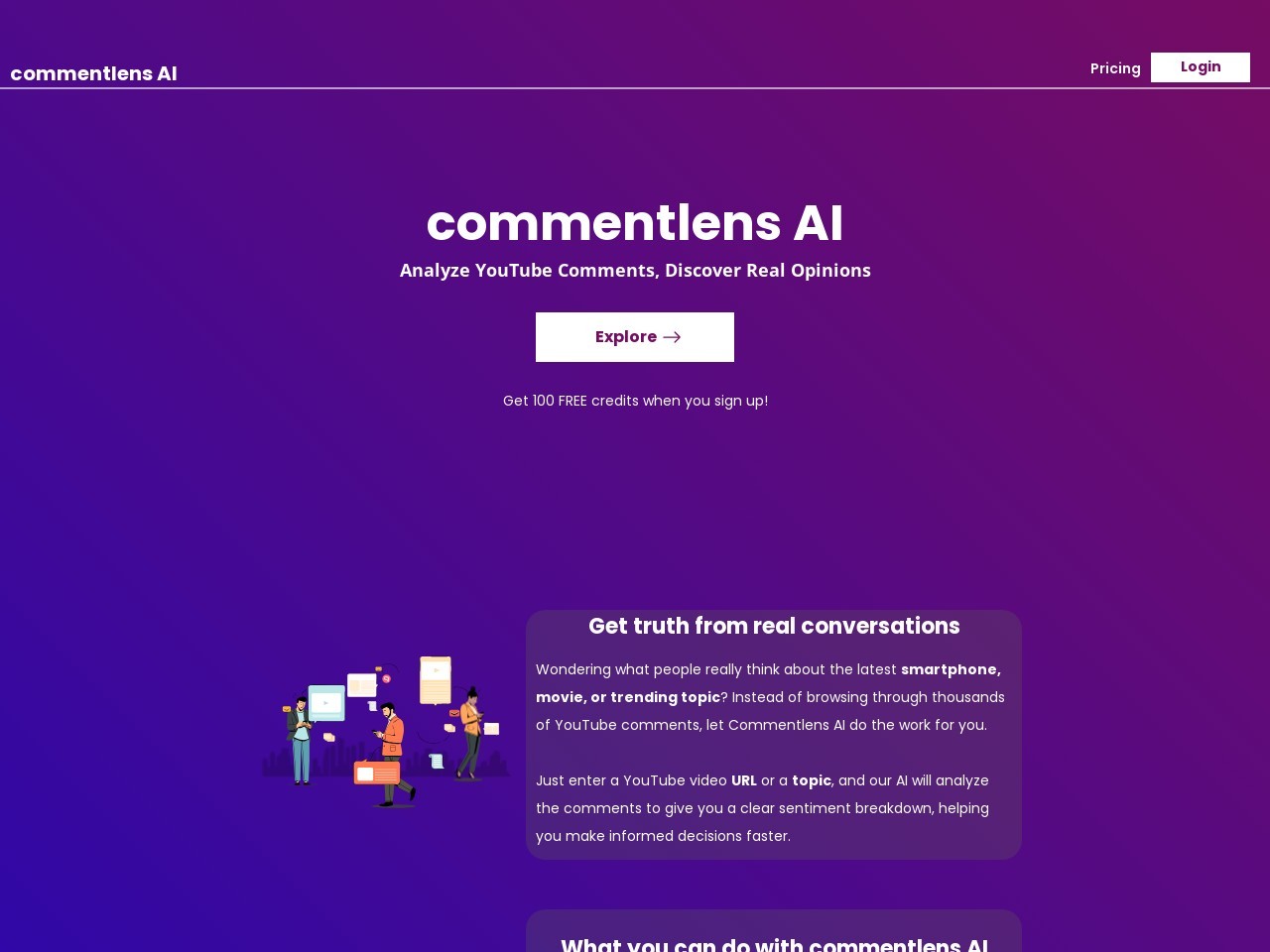 CommentLens AI官网 – YouTube评论分析与洞察提取工具