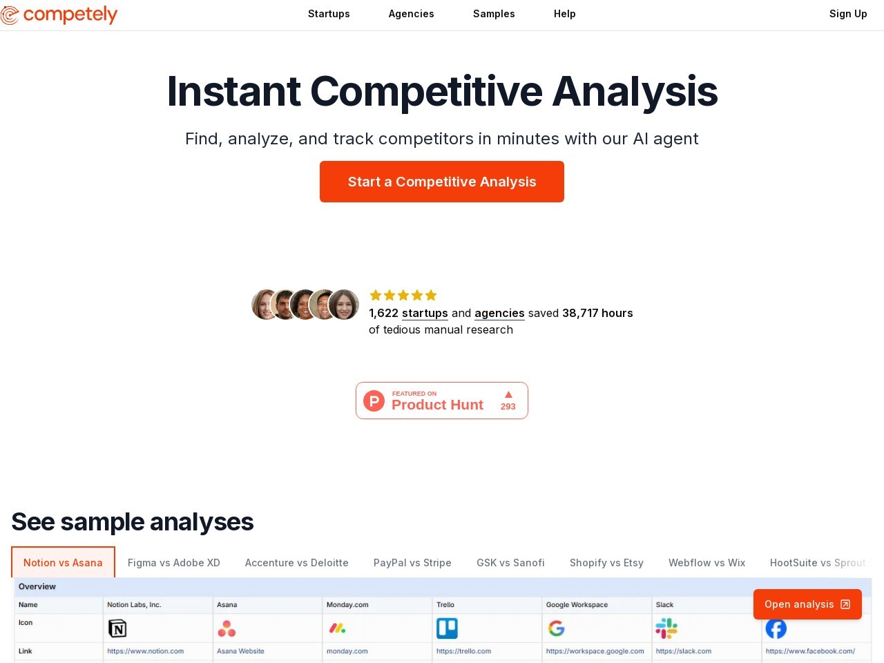 Competely官网 – 快速生成产品竞争分析工具