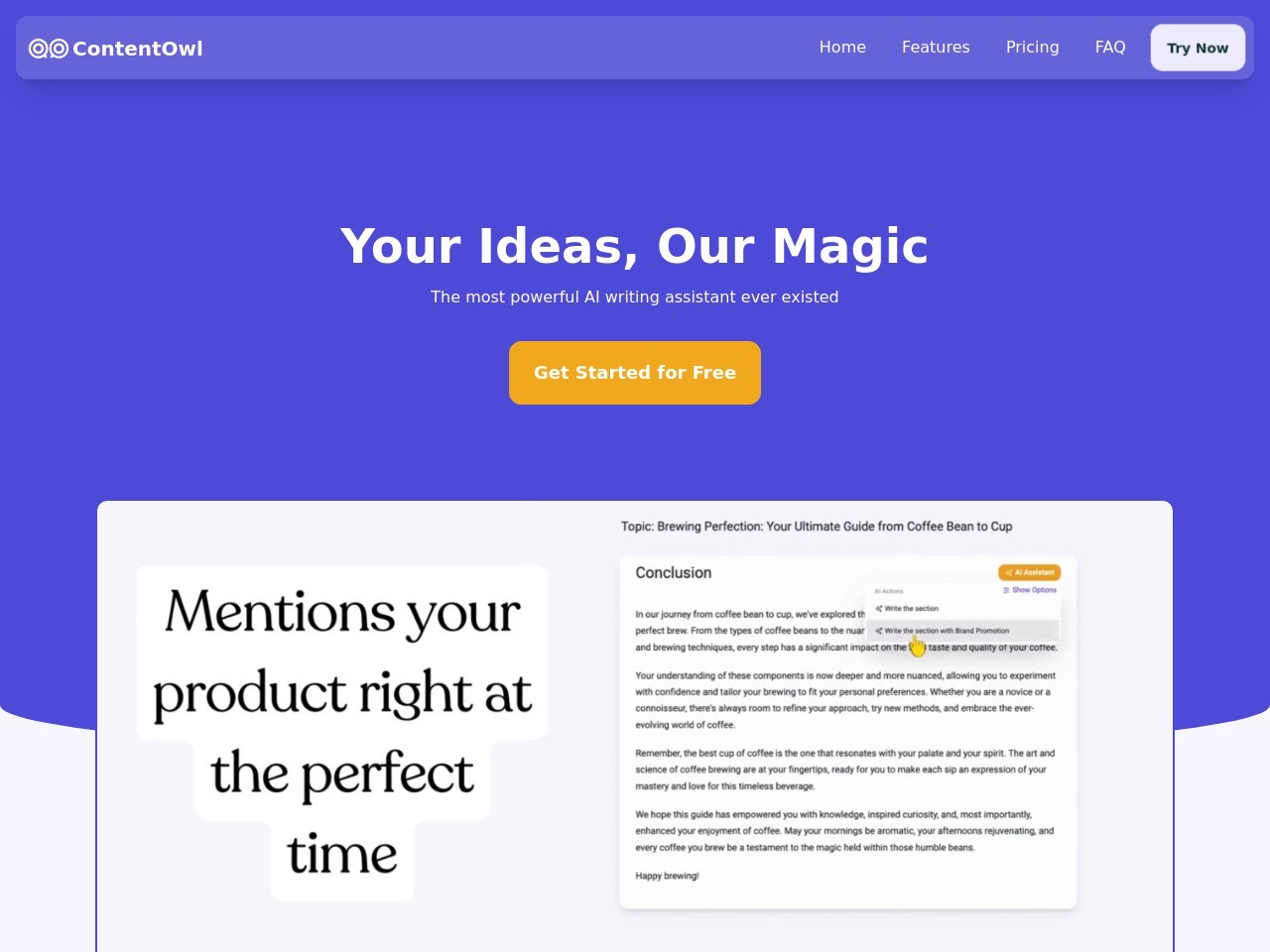 ContentOwl.ai – AI-Powered Content-AI驱动的内容生成平台