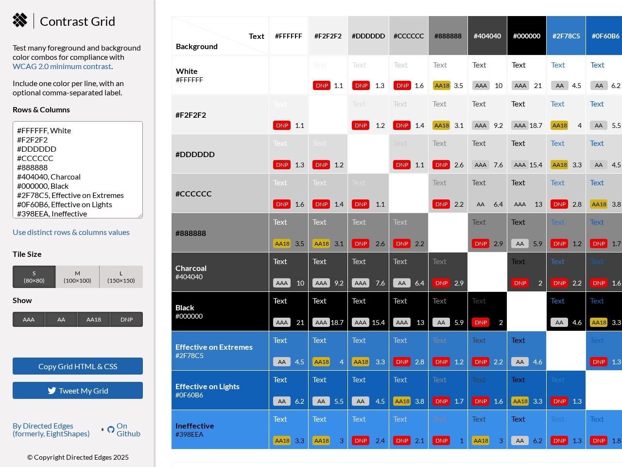 EightShapes Contrast Grid