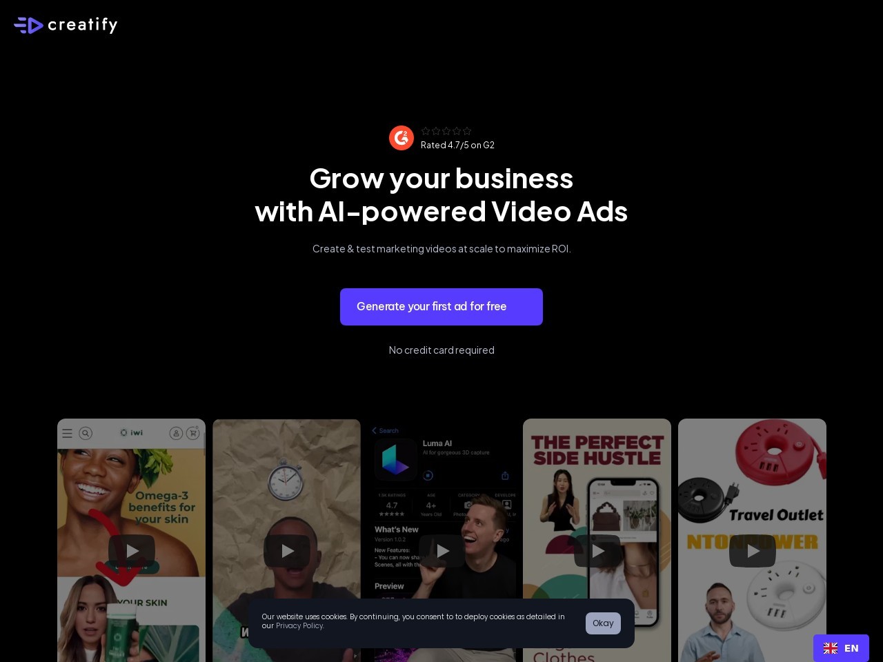 Creatify官网 – AI驱动的快速视频广告生成工具