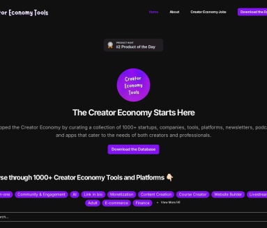 Creator Economy Tools官网 – 帮助你导航创作者经济的工具目录