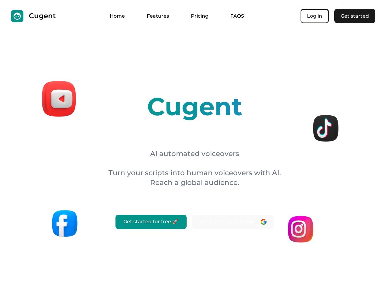Cugent官网 – AI自动语音解说工具