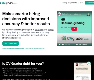 CVGrader.com官网 – 快速高效分析求职者简历的AI平台