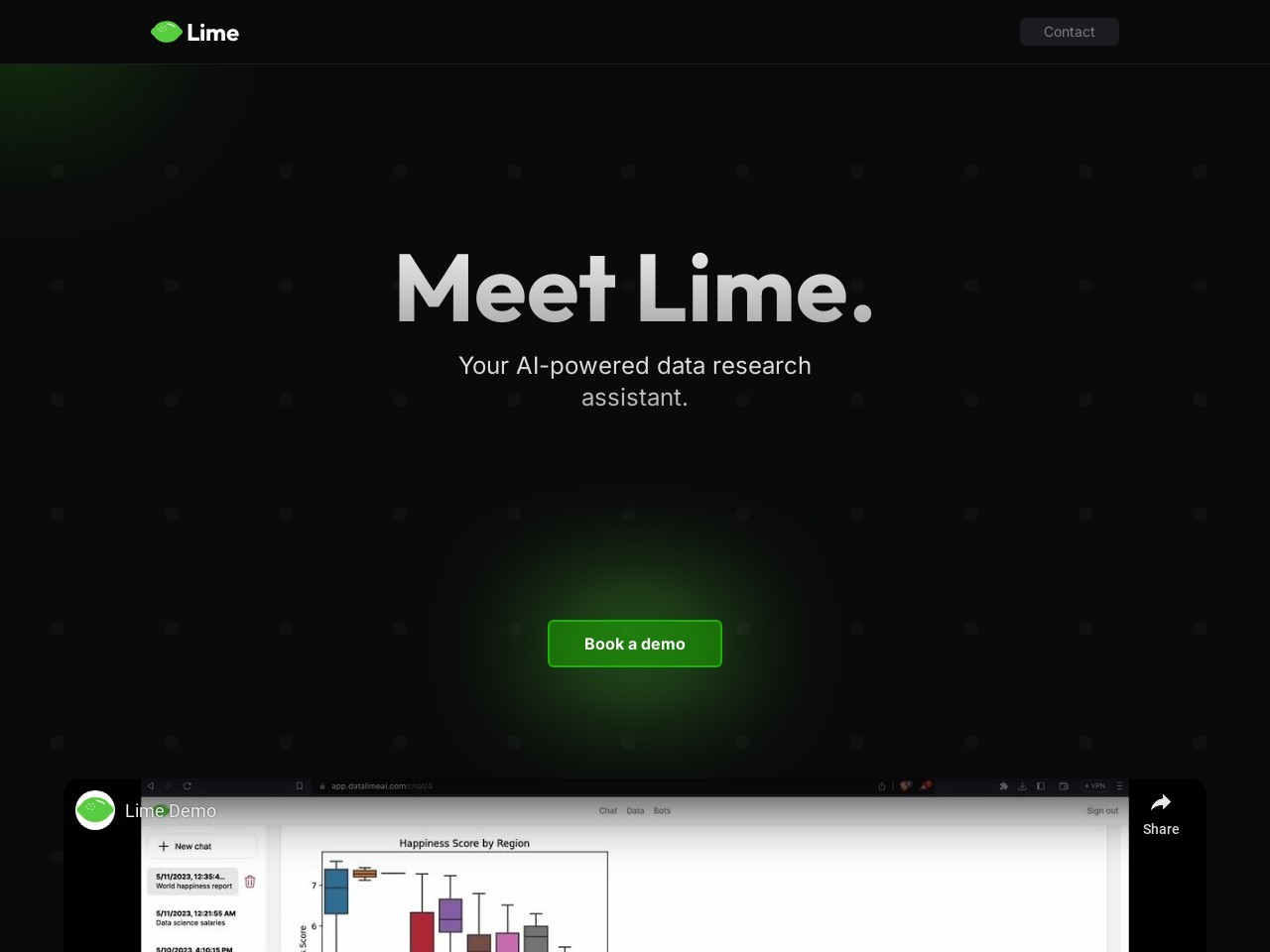 Lime AI官网 – AI驱动的数据研究助手
