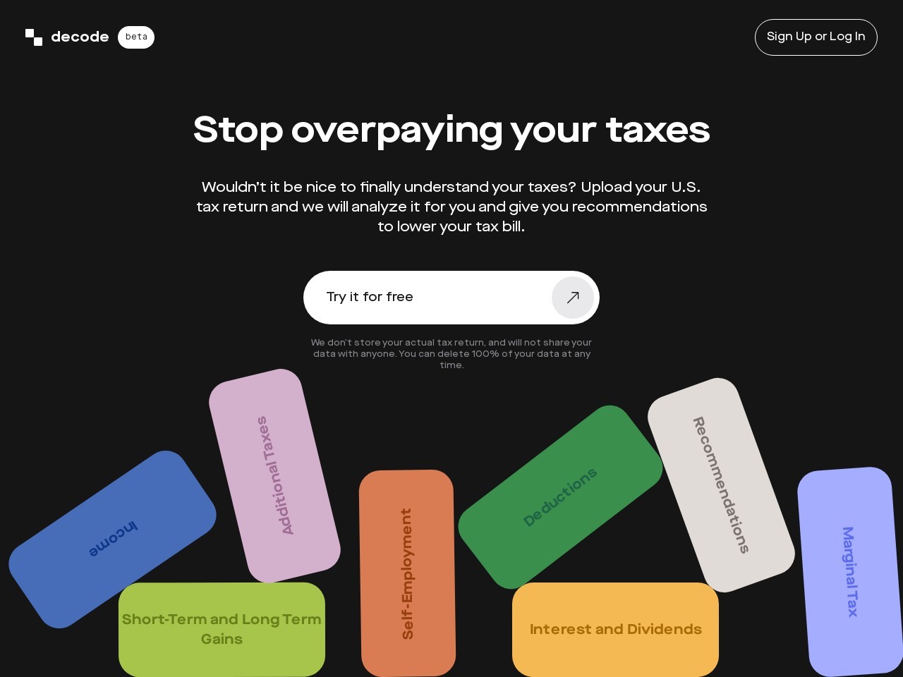 Decode.tax官网 – 智能税务分析与建议